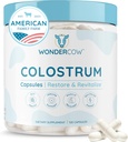 WONDERCOW Colostrum Capsules Supplement for Gut Health, Immune Support, Muscle Recovery & Wellness | Natural IgG Pure Whole Bovine Colostrum Superfood, Unflavored, 30 Servings