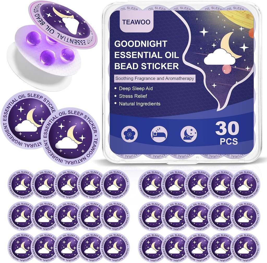 Sleep Patches for Adults and Kids, Goodnight Sleep Oil Bead Sleeping Aid Patches (30 PCS, Serving Up to 120 Nights), Upgraded Sweet Dream Formula with 100% Natural Plant Ingredients