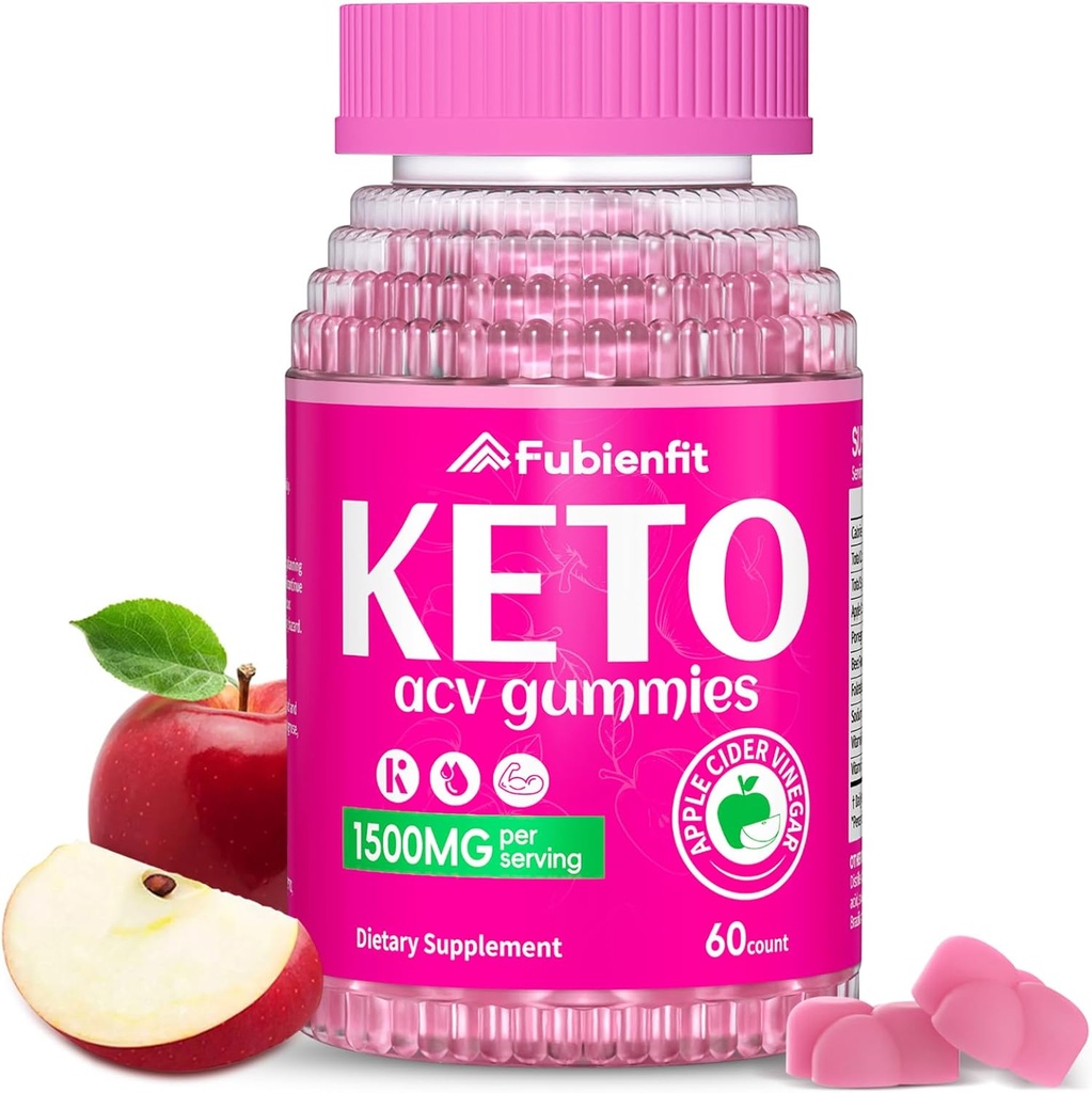 Keto ACV Gummies Advanced Formula 1500MG Keto Gummies Apple Cider Vinegar Formulated with Pomegranate Beet Juice Powder B12 Vegan Non GMO 60 Gummys