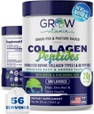 Collagen Peptides Powder 20g with Hyaluronic Acid & Biotin - Unflavored Grass Fed Collagen Powder with Hydrolyzed Type I & III Collagen Supplements - Hair, Nail, Skin & Joint Support - 56 Servings
