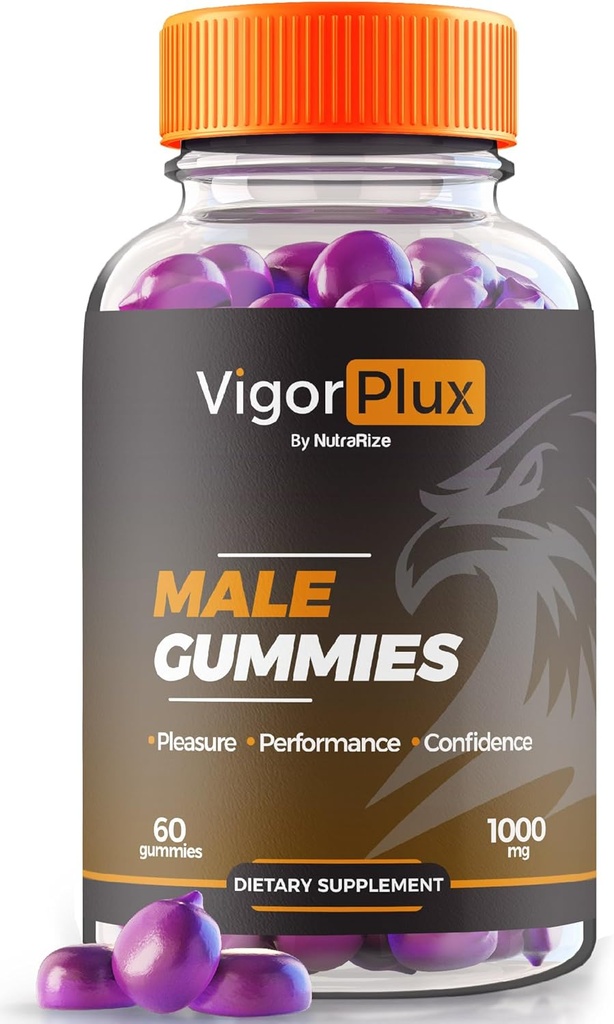NutraRize Vigor Plux, VigorPlux Male Gummies, VigorPlux Gummies for Men, All-Natural Supplement to Support Overall Performance and Confidence, Official Gummy s Formula Reviews (60 Gummies)