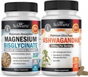 Extra Strength Ashwagandha Capsules (2 Month Supply) Plus High Absorption Magnesium Bisglycinate Capsules (1 Month Supply