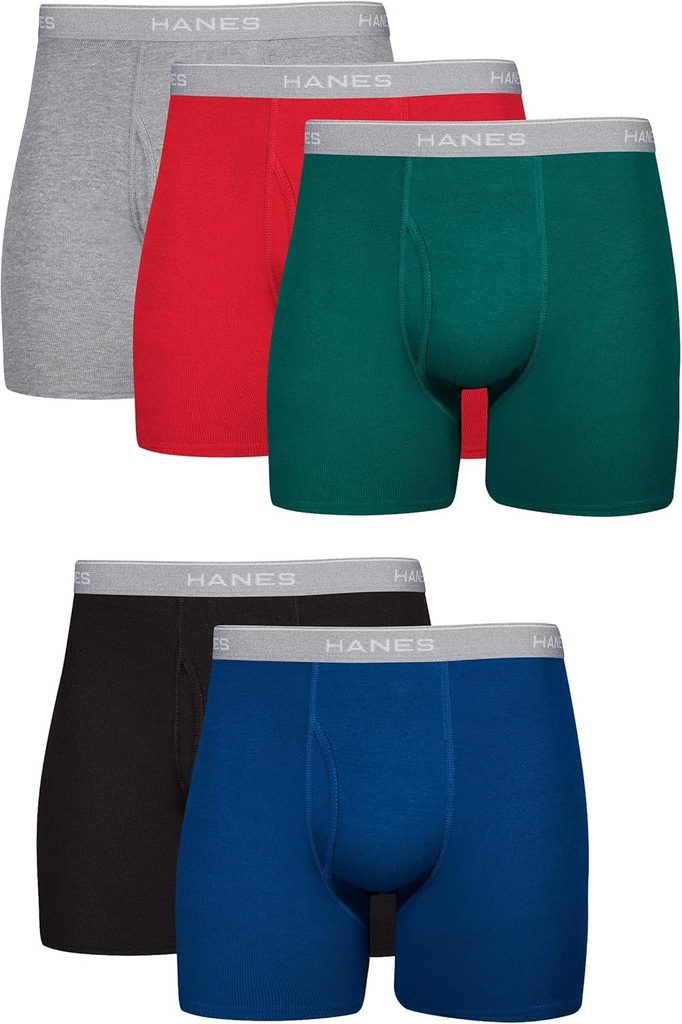 Hanes Boxer Briefs, Cool Dri Moisture-Wicking Underwear, Cotton No-Ride-up for Men, Multi-Packs Available