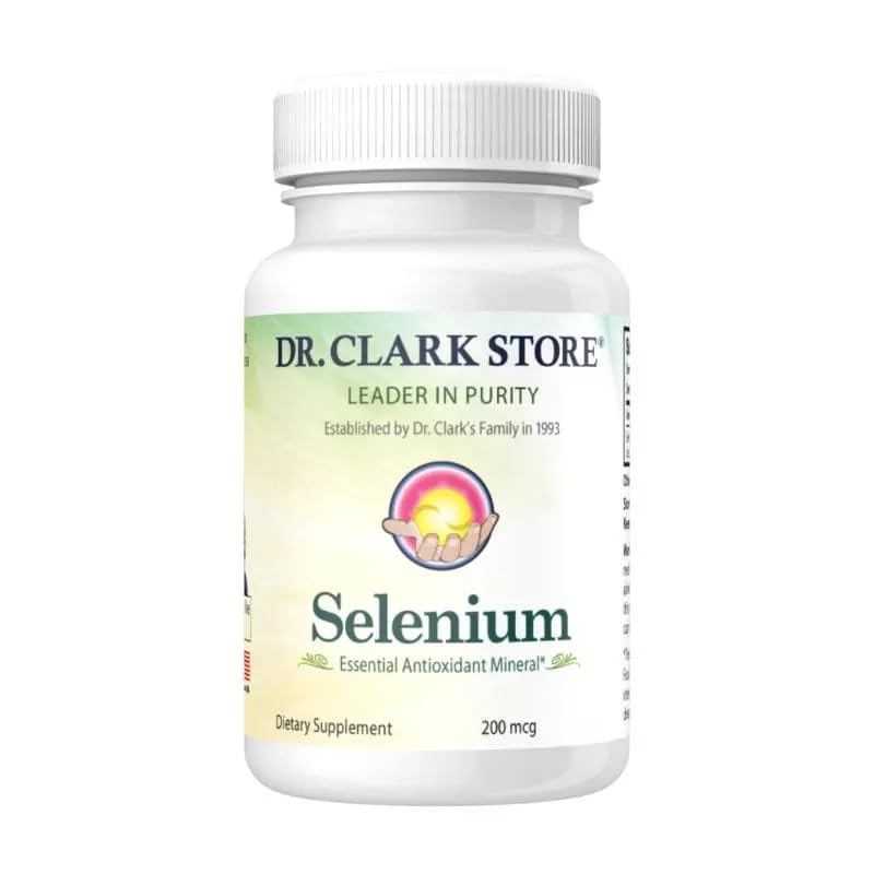 Dr. Clark Selenium Supplement 200 Mcg - Dietary Capsules with Essential Mineral - Improves Thyroid Function, Immune Support - 100 Capsules