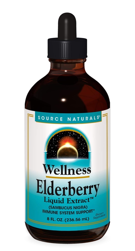 Source Naturals Wellness Elderberry Liquid Extract, 500 mg - 8 Fluid oz