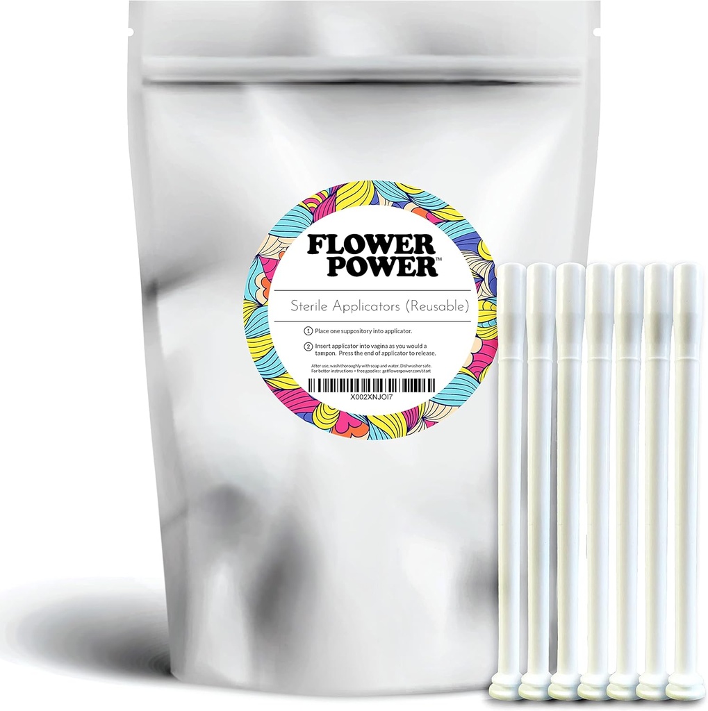 Flower Power Vaginal Suppository Applicators - Vaginal Suppository Applicator Pack for Boric Acid Suppositories Capsules - 7 pcs.
