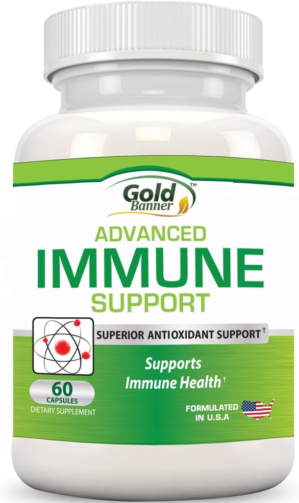 Gold Banner Immune Support Supplement Superior Anti-Oxidant - Boosts Immune System with Red Raspberry, Pomegranate, Pine Bark, Grape Seed, Green Extracts- Polyphenols, Lycopene