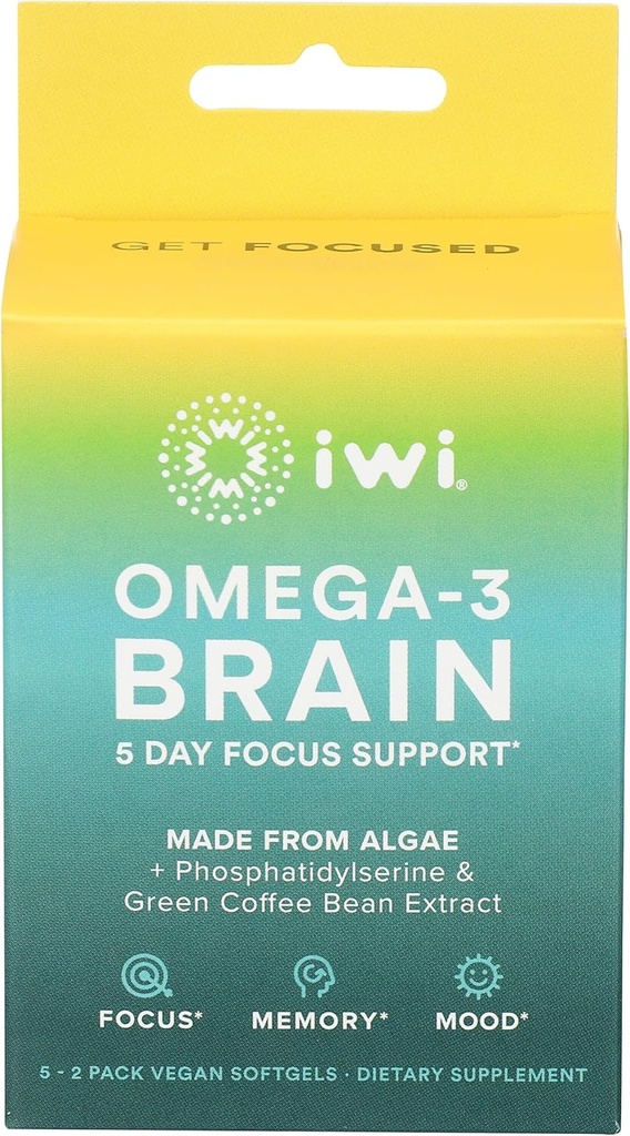 Iwi Omega 3 Brain 5 Day Focus Support, 10 Ct