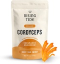 Rising Tide Organic Cordyceps Mushroom Powder - Highly Concentrated Cordyceps Extract Powder to Boost Energy, Stamina, and Athletic Performance - 4 OZ Vegan, Non-GMO