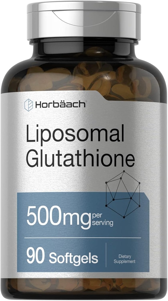 Horbaach Liposomal Glutathione Supplement 500mg | 90 Softgels | Non-GMO & Gluten Free