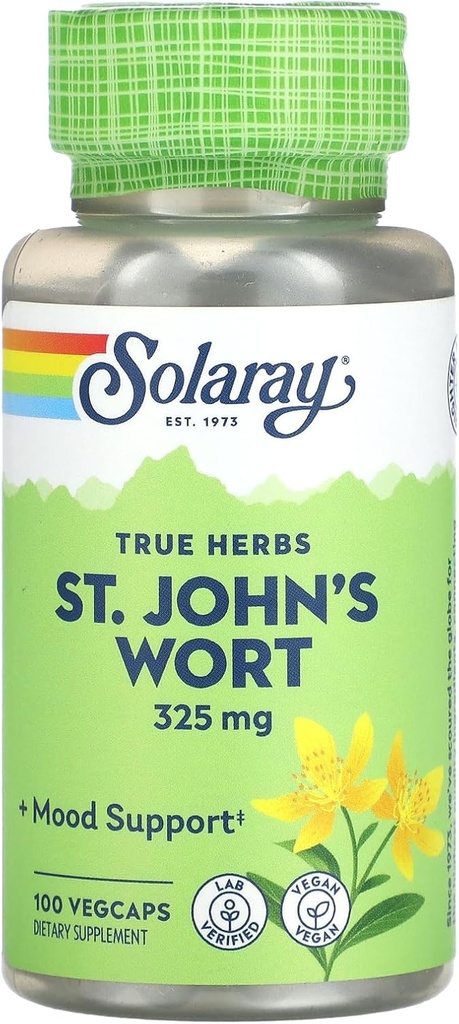 Solaray True Herbs St. John's Wort, 325 mg, 100 VegCaps