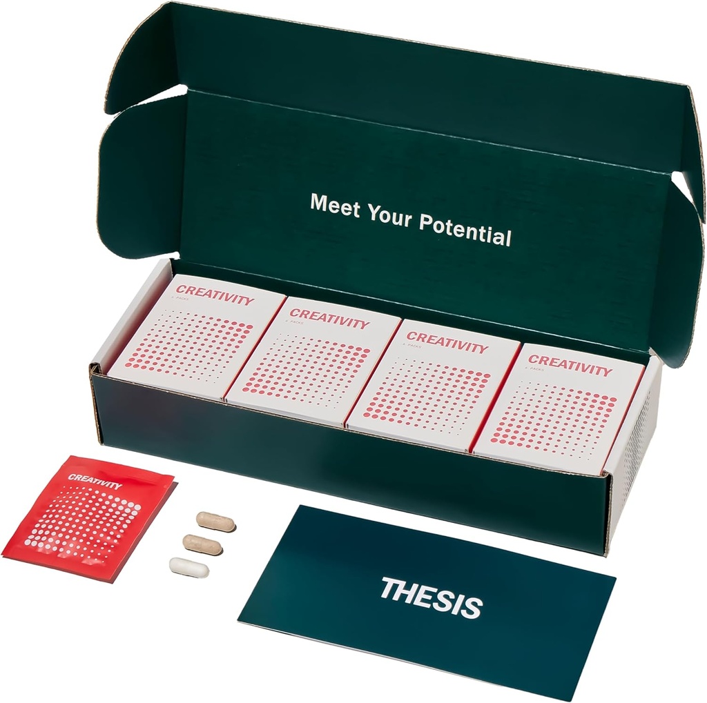 Thesis Creativity - Nootropic Brain Support Supplement - Support Learning, Memory & Verbal Fluency - Ashwagandha, Agmatine, L-Theanine & More - 24 Servings - 1 Month Supply