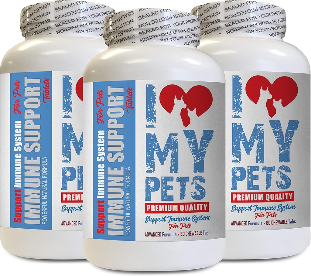 I LOVE MY PETS LLC Heart Supplements for Cats - PET Immune Support - Dogs and Cats - Booster - Healthy - Immune Support for Cats - 180 Treats (3 Bottles)