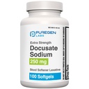 Puregen Labs Docusate Sodium 250mg Stool Softener Laxative | 100 softgels | Gentle Constipation Relief | Extra Strength | Stimulant Free