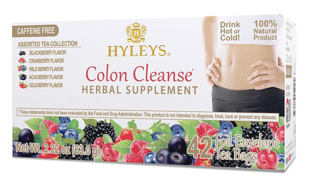 Hyleys Colon Cleanse Tea Assorted Flavors - 42 Tea Bags (12 Pack - 504 Tea Bags Total)