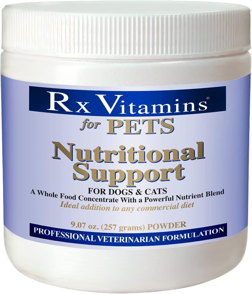 Rx Vitamins Nutritional Support for Dogs & Cats - Nutrient-Filled Food Supplement Powder - Veterinarian Formulated - 9.07 oz Powder