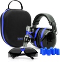 Yewltvep Shooting Ear Protection Gun Range Ear Protection with Earmuffs, Gun Safety Glasses, Earplugs, Hard Storage Case