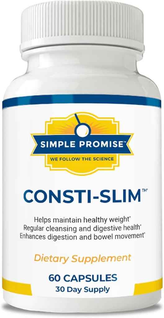 Simple Promise - Consti-Slim - Natural Digestive Health and Wellness Support – Promotes Healthy Enzyme Activity, 60 Capsules