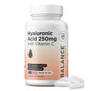Pure Hyaluronic Acid Supplement 250mg with Vitamin C 50mg, 120 Vegan Capsules - Skin Hydration for Natural Glow, Hair, Nails, Bone & Joint Health Formula
