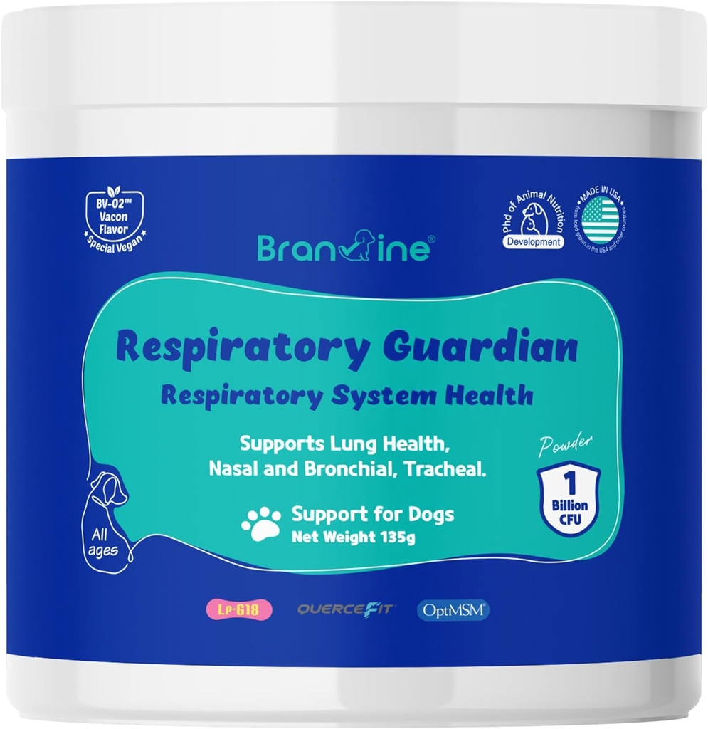 Respiratory Guardian for Dogs - Supports Lung Health, Nasal, Bronchial and Tracheal (135g) with Quercefit® and Respiratory Probiotics
