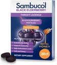 Sambucol Black Elderberry Throat Lozenge - Sambucus Elderberry Lozenges With Vitamin C, Zinc & Honey, Helps Soothe a Scratchy Throat, High Antioxidants, Gluten-Free - 20 Count