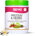 OZIVA Protein & Herbs for Women | 1.1 Lbs (500 gm) with Multivitamins, Curcumin, Shatavari, Tulsi for Improved Metabolism, Hormonal Balance & Skin, Hair Health, Vanilla Almond (1.1 lb)