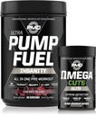 PMD Sports Ultra Pump Fuel Insanity - Pre Workout – Cherry Slush (30 Servings) Sports Omega Cuts Elite Thermogenic Fat Burner (90 Softgels)