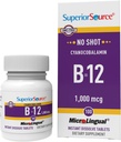 Superior Source No Shot Vitamin B-12 Cyanocobalamin 1000 mcg - Vitamin B-12 to Support Energy Production, Brain Health & Overall Wellness - Sublingual Tablets - 100 Dissolvable Tablets