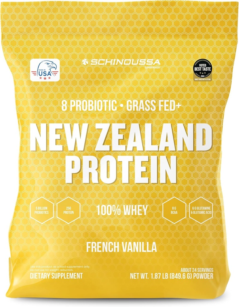 Probiotic Whey Protein Powder | Grass-Fed | Vanilla | 2 lb | Gut Health & Immune Support | 8 Probiotic Strains | Protein for Muscle Recovery & Digestive Health