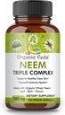 Organic Veda Neem Capsules with Triple Complex Neem Leaf Extract, Bark & Flower - Herbal Supplement Boosts Immunity, Improves Digestion, Skin Health & Support Cleansing - 120 Count