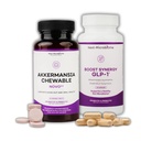 NEXT-MICROBIOME Akkermansia Muciniphila Probiotic Supplement 2 Set – Chewable & Capsule Duo for Gut and Oral Support, Digestive and Metabolic Wellness for Women & Men