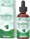 Naturments Chlorophyll Liquid Drops: - Natural Deodorant, Immune Support, Energy Boost - Clorofila Concentrate with Organic Peppermint Oil - 30 Servings, 60 Ml
