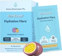 Feel Goods Hydration Hero, 1,000mg Electrolytes Powder, Sugar Free, Magnesium, Organic Aloe Vera, L Theanine, Vitamin C & B12, Keto, Vegan, Electrolyte Packets, Passion Fruit Punch, 15 Count