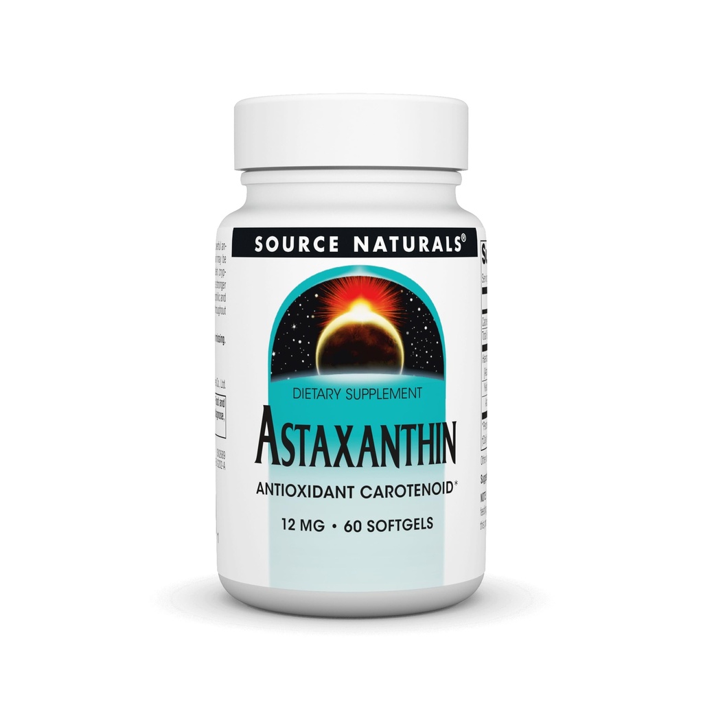 Source Naturals Astaxanthin, Antioxidant Carotenoid, 12mg - 60 Softgels