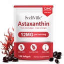 ABOUME Astaxanthin Supplements, Astaxanthin 12mg, Fresh Microalgae Source, Supports Eye, Immune, Skin Health, Internal Circulation | Non-GMO | No Gluten (1PCS)