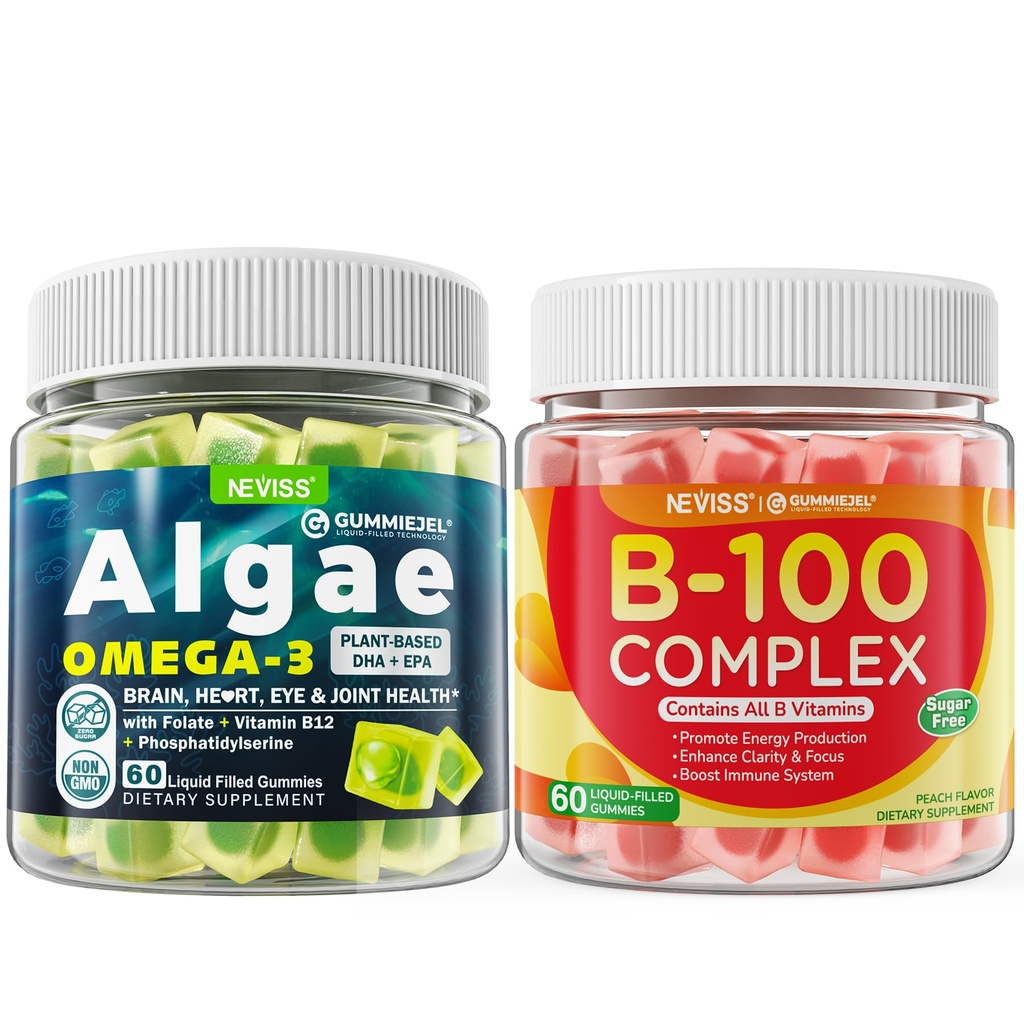 Vegan Omega 3 Gummies+ Vitamin B100 Complex Gummies
