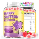 Saffron Gummies for Kids: Focus Supplement for Kids with Saffron Extract & Omega-3 Potassium - Happy Mood - Vegan, Sugar-Free