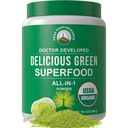 Peak Performance Organic Greens Superfood Powder. Best Tasting Super Greens Powder with 25+ Organic Ingredients for Max Energy and Athletic Performance. Vegan Keto Green Juice Daily Drink