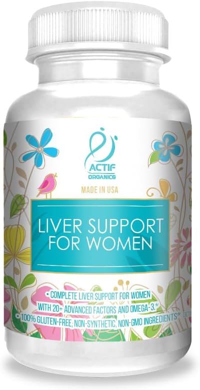 ACTIF Liver Support for Women with 20+ Advanced Factors and Omega-3 - Non GMO, Made in USA, 90 Count