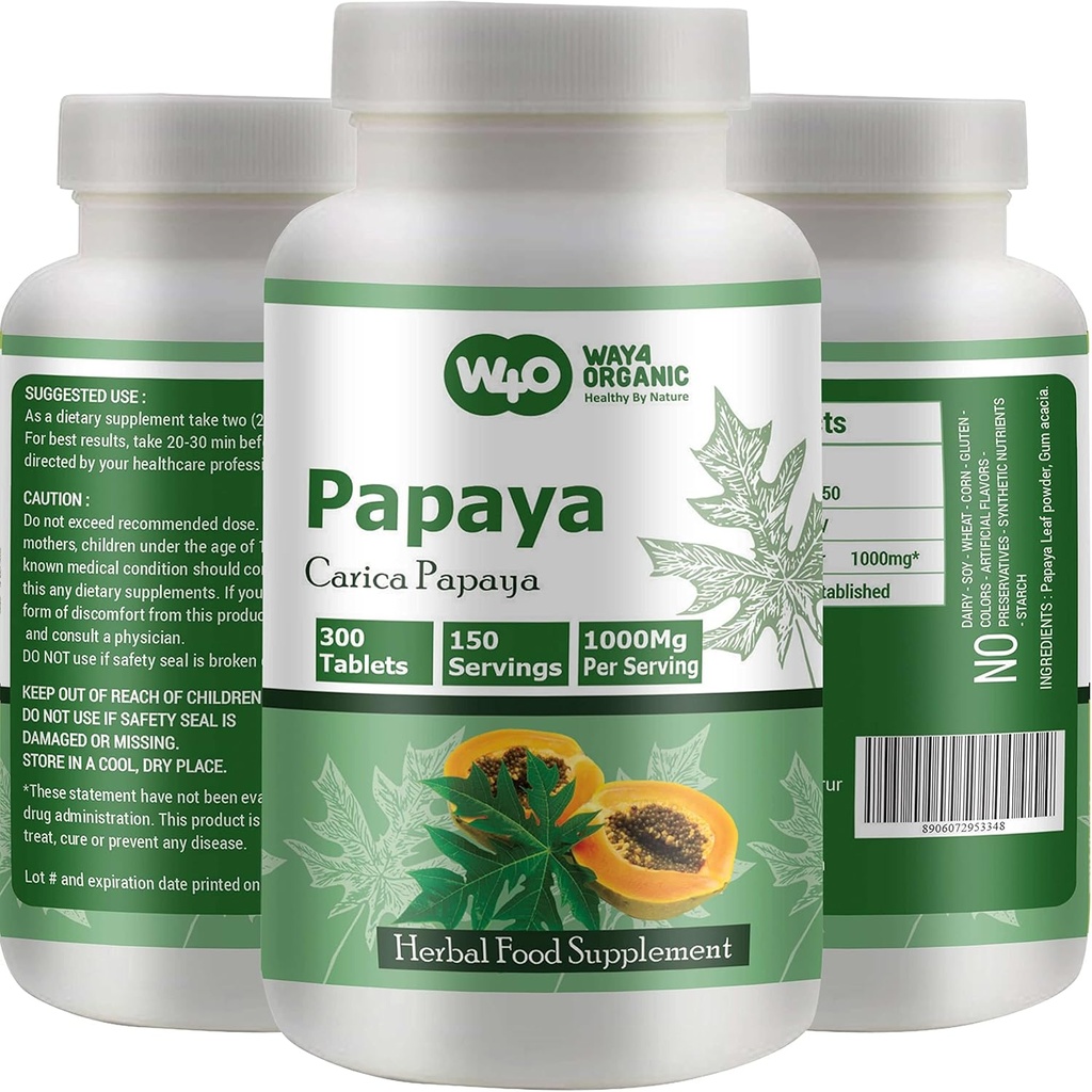 Papaya Leaf Extract Capsules (Tablets) - 300 Pills, 150 Servings, 1000 mg, Supports Platelet Immunity & Digestion* (Pack of 1)