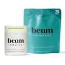 Beam Creatine Monohydrate + Pre Workout Bundle – Strength, Endurance & Muscle Recovery Stack – Clean Energy & Hydration Support, Third-Party Tested for Peak Training Performance