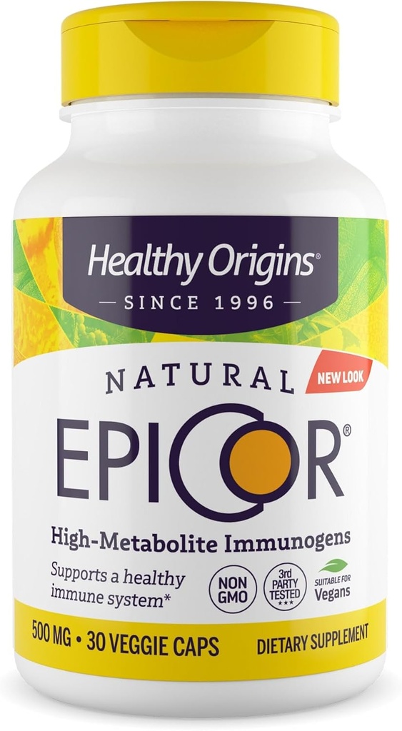 Healthy Origins EpiCor 500 mg (Immune Support, Non-GMO, Gluten Free), 30 Veggie Capsule