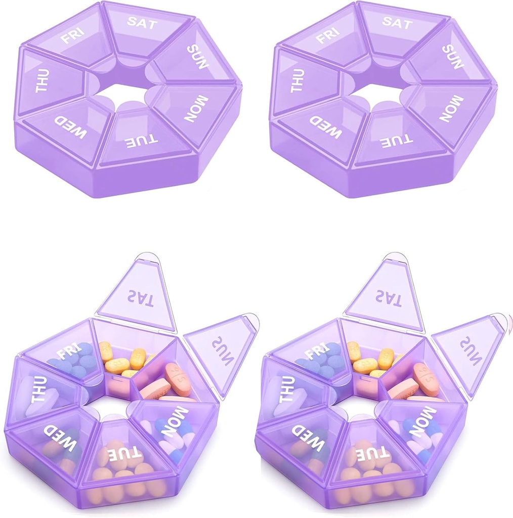 Weekly Pill Organizer Large 7 Day Pill Box Organizer Daily Medicine Case for Vitamin Fish Oil Pills Supplements Arthritis Friendly