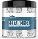 Earthborn Elements Betaine HCL, 200 Capsules, Lab-Tested, No Filler or Additives