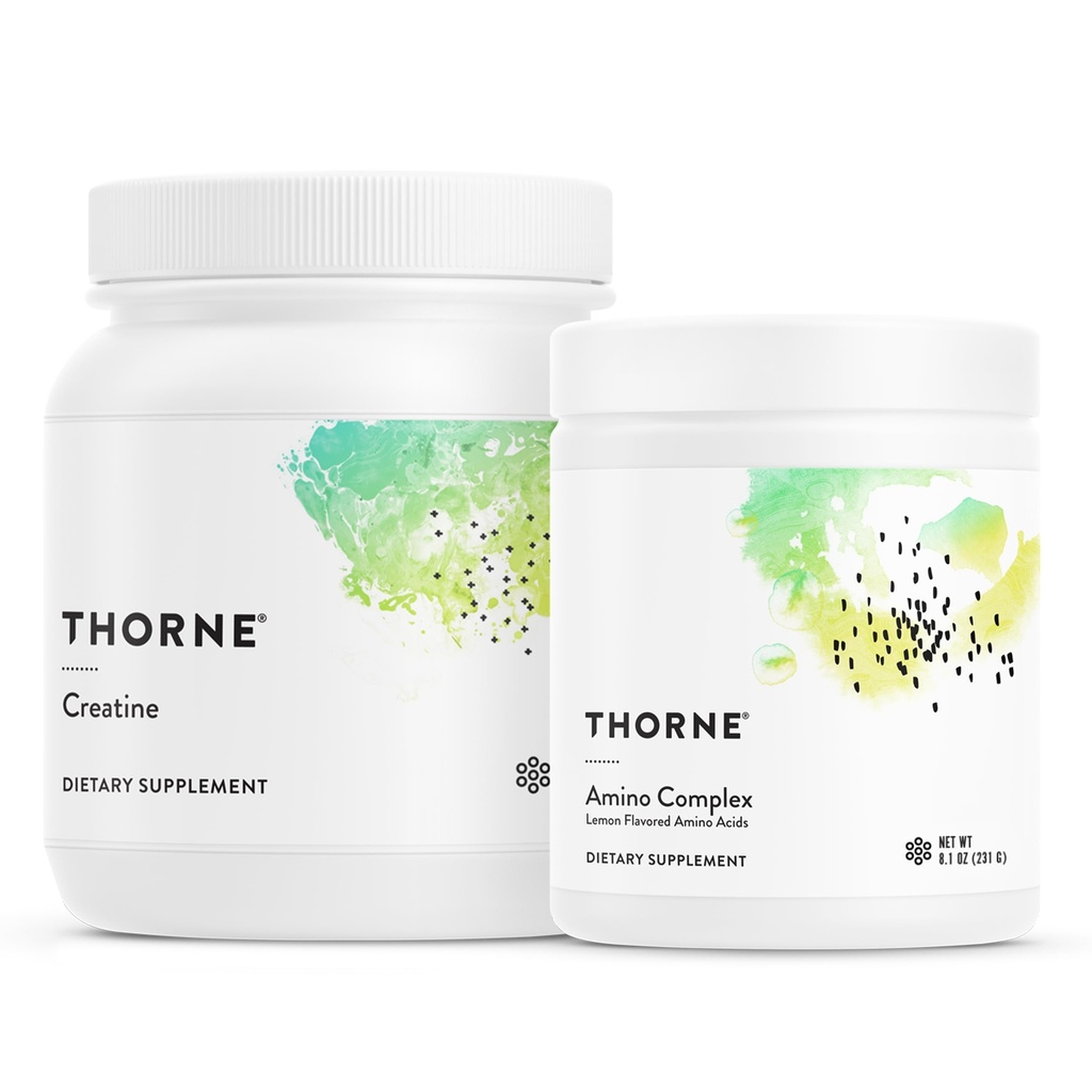 THORNE - Performance Essentials Bundle: Creatine & Amino Power Pack - Muscular Support, Energy Boost, and Cognitive Function - NSF Certified - 30 to 90 Servings