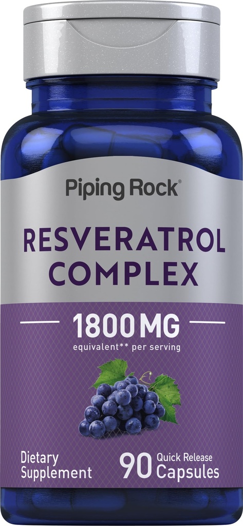 Piping Rock Resveratrol Complex | 90 Capsules | Ultra Potent Formula