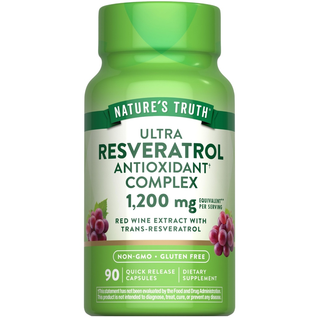 Nature's Truth Resveratrol Complex | 90 Capsules | Non-GMO and Gluten Free Supplement