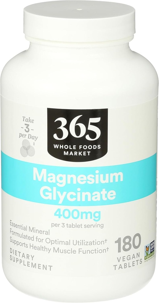 365 by Whole Foods Market, Magnesium Glycinate 400 MG, 180 Count