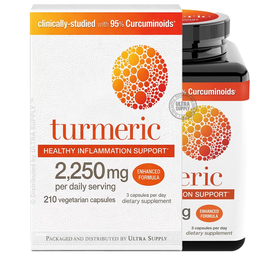 You.Theory Turmeric 2250 mg (210 Count. Value Pack) | Turmeric Supplement Curcumin Capsule High Absorption Black Pepper Blend