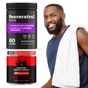 WONDER FAMILY Gym Endurance Bundle - Resveratrol for Heart Support - Creatine Monohydrate Gummies 5g for Muscles - 60 Resveratrol 500MG Softgels, 120 Creatine Chewables